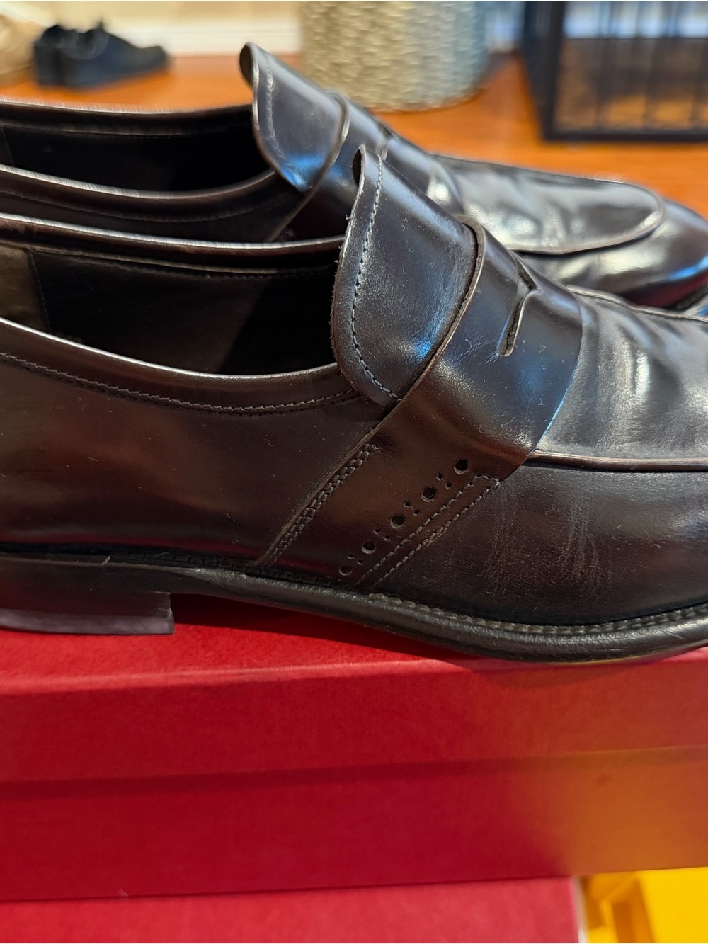 Salvatore Ferragamo Men’s Black Leather Penny Loafers